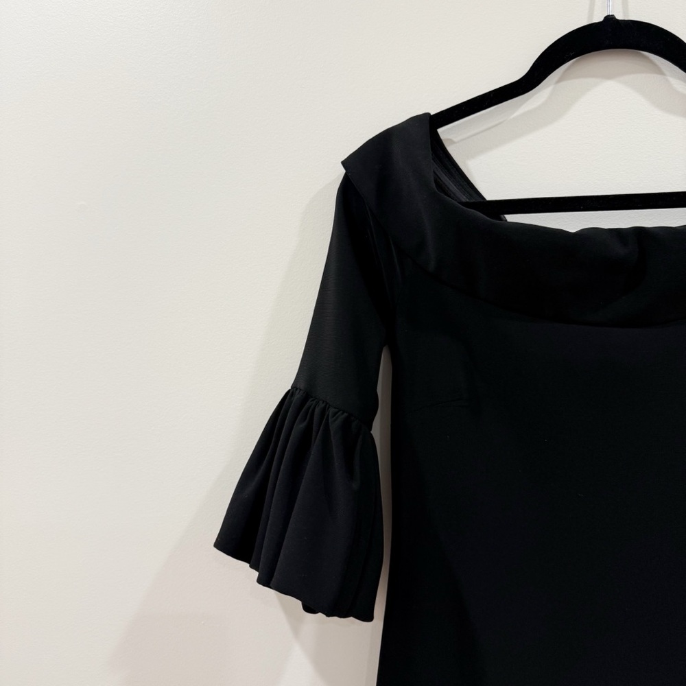 Off-Shoulder Bell Sleeve Jersey Evening Gown - Picture 7 of 13
